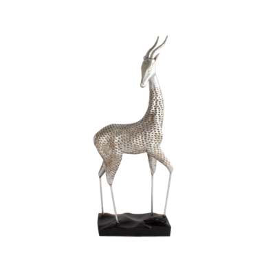 Escultura Cervo Horn Silver