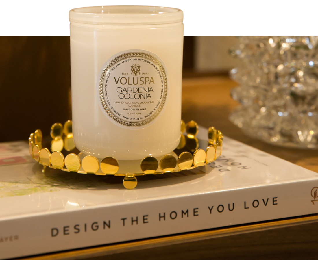 Banner Aroma com excelência e design: Velas Voluspa